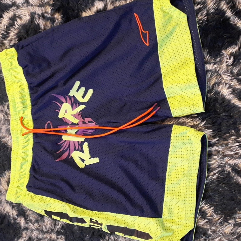 Large PUMA Lamelo Basketball Shorts Electric Green/ Blue